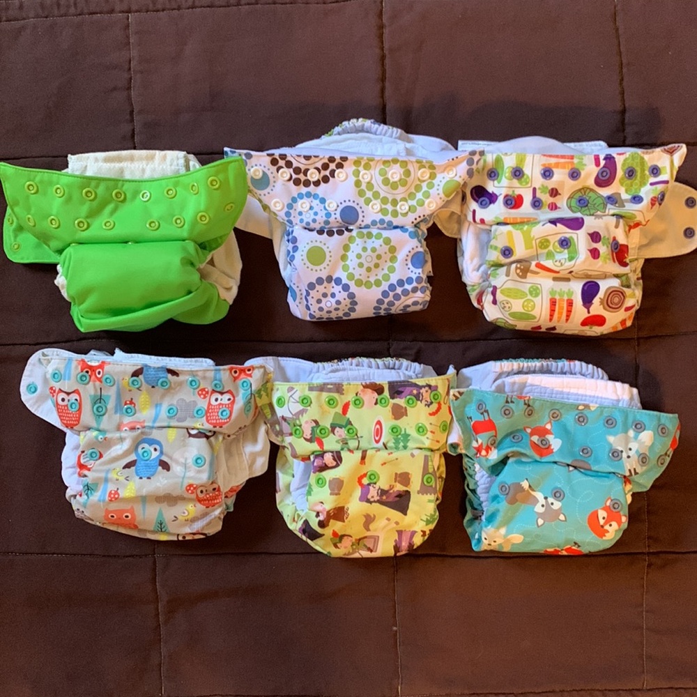 6 Cotton Blueberry Diapers AIO